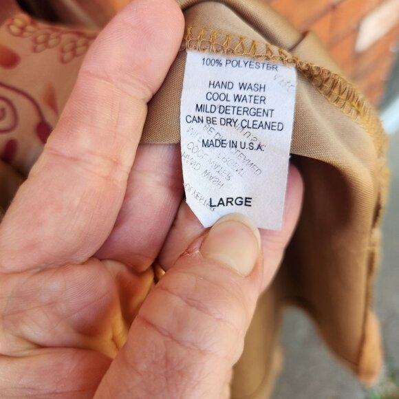 Horse-Print Long-Sleeve Button-Down Shirt Dress With Mandarin Collar Size Large - Picture 11 of 11